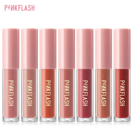 PINKFLASH Lipgloss Matte Lipstick Soft Moisturizing Red Nude Pink Melting Lip Cream Waterproof Makeup Not Fade Lip Gloss Liptint