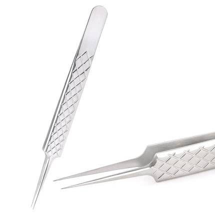 1PC Tweezers Stainless Steel Gold Blue for eyelash extension high-precision eyelash extension tweezers Thin tip