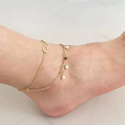New Personalized Butterfly Pendant Anklet Summer Beach Leg Chain Handcrafted Anklet Gold And Silver Headwear Wholesale And Retai