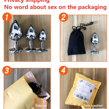 3 Size S/M/L Anal Plug Sex Toys for Woman Men Metal Crystal Butt Plug Prostate Massager Stimulator Anal Dildo Sexual Toy Adult