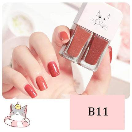 New 2 In 1 Candy Color Nail Polish Manicure Water-based Bright Scrub No Bake No Peeling Quick Dry Waterproof Lasting Nail Polish