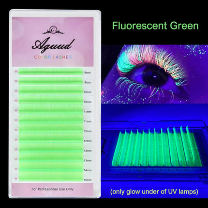 Color Lash Purple Blue Brown Green Red White Pink UV Eyelash Extensions Individual False Colored Flu Mink Lashes Makeup Volume