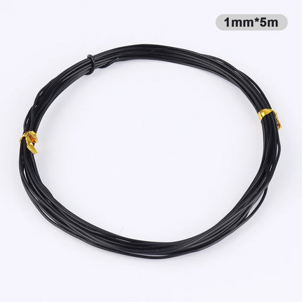 Garden Bonsai Shape Aluminum Wire (1.0mm, 1.5mm, 2.0mm, 3mm, 4mm, 5mm) Black Six Sizes for Garden and Plant Shapes