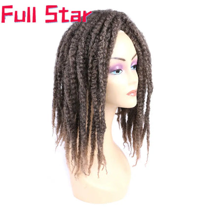 18inch Afro Kinky Curly Marley Braids Synthetic Crochet Braid Yaki Ombre Braiding Hair Extensions Bulk Black Brown Burgundy