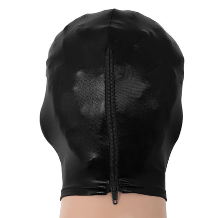 Women Mens Cosplay Face Mask Shiny Bronzing Cloth Open Mouth and Eye Glued Headgear Head Cover Couples Adult Products Sex Toys