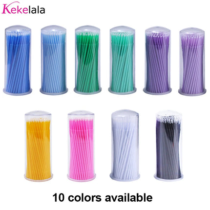 Kekelala 100PCS/Bottle Eyelash Extension Cleaning Swabs Lash Lift Glue Remover Applicators Microblade Makeup Micro Brushes Tool
