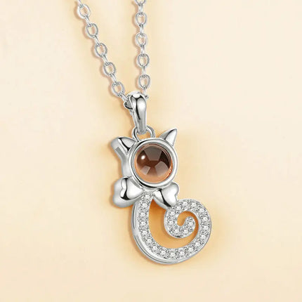 Letter Necklace 100 Languages I Love You Projection Pendant Necklace Women Jewelry Best Friends Collier Femme Bijoux Gifts