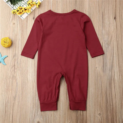 0-24Months Baby Boys Spring Autumn Romper Letter Long Sleeve Baby Boys Jumpsuits Solid Black Blue Playsuit For Baby Boys