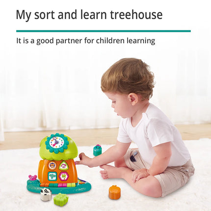 Auby Sort & Learn Treehouse with Music Light  Intelligence Auditive Vision Mathematics Develop Educational Toy For Infant 9m+