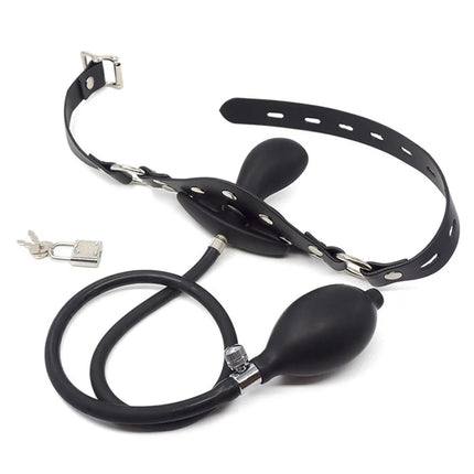 Inflatable Silicone Penis/Ball Gag Oral Dildo Open Mouth Plug Expandable Pump Big Anal Butt Plug Vibrator BDSM Flirt Sex Tools