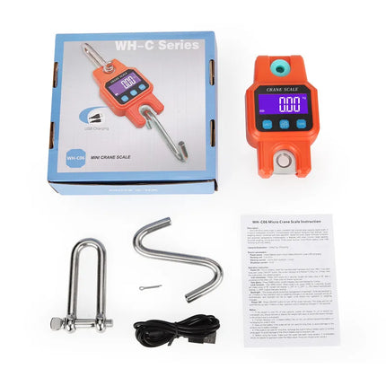 300kg/50g Bluetooth Crane Scale Rechargeable Digital Hanging Hook Scales Electronic Weight USB Stainless Steel Heavy Duty Weight
