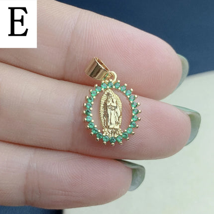Religion Holy Virgin Mary Guadalupe Necklace Pendants High Quality Metal Gold Plated Charms For Jewelry Making Wholesale