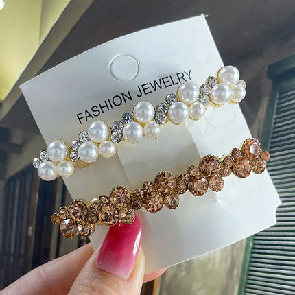 Crystal Pearl Hair Clips / Pinces Perles Cristal