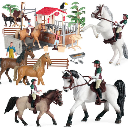 HOT Equestrian Knight Rider Animal Horse Models Action & Toys Figures Solid Appaloosa Harvard Hannover Clydesdale Christmas Gif