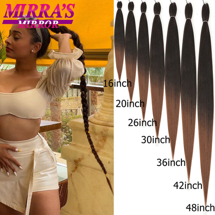 Synthetic Easy Braiding Hair Pre Stretched Ombre Crochet Braids Hair Extension Long Yaki Straight Jumbo Braid 16/30/36/42/48inch