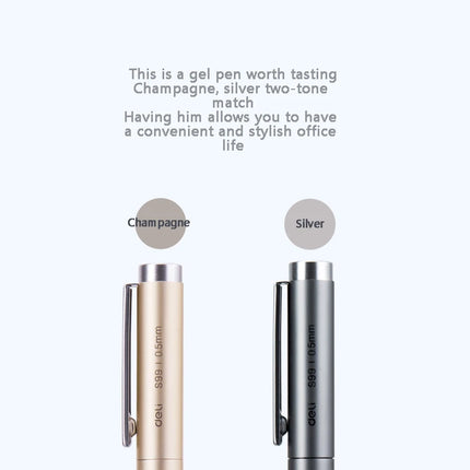 Deli Metal Gel Pen Rollerball Caneta ручка Ballpoint 0.5MM Signing Pens for Office Students Business Stationary Supplies