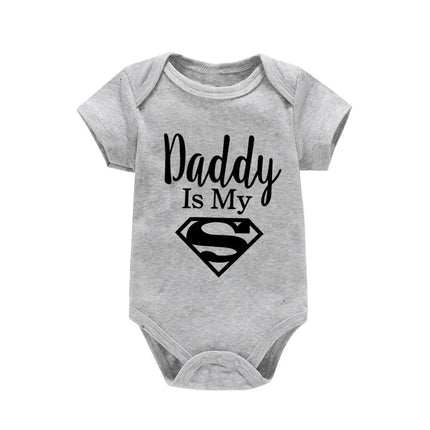 Baby Romper Newborn Baby Boys Girls Clothes Gold Daddy Is My Hero Funny Print Infant Baby Jumpsuit Cute Casual Baby Bodysuit