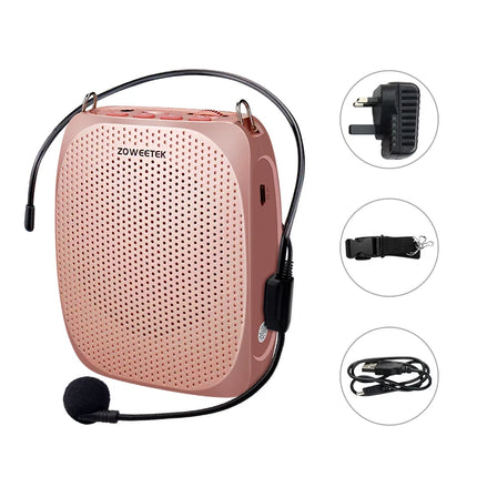 Zoweetek Portable Rechargeable Mini Voice Amplifier Speaker with Wired Microphone for Teachers Supports MP3 Format Audio Z258