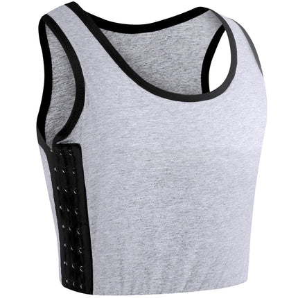 XUJI Women's Tomboy Trans Elastic Chest Binder Breathable Cotton Slim Fit Tank Top