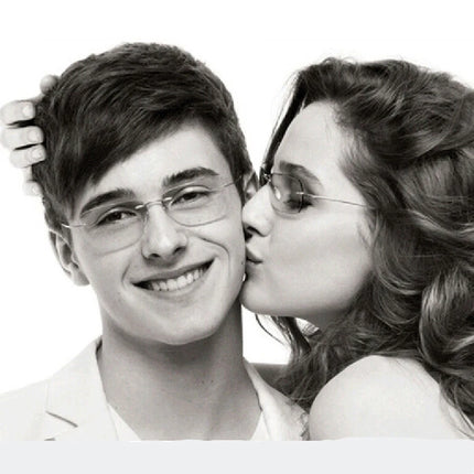 Ultralight Coating Frameless Myopia Glasses -1.0 -1.5 -2.0 To -5.0, Rimless Super Light Stainless Steel Hyperopia +1.0 +2.0 +4.0