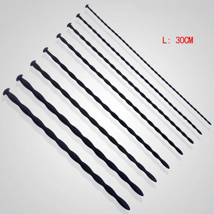 8 Sizes Safe Soft Silicone Urethral Penis Stimulant Dilator Urethral Rod Catheter Sex Toys Horse Eye Stick For Male BDSM Plug