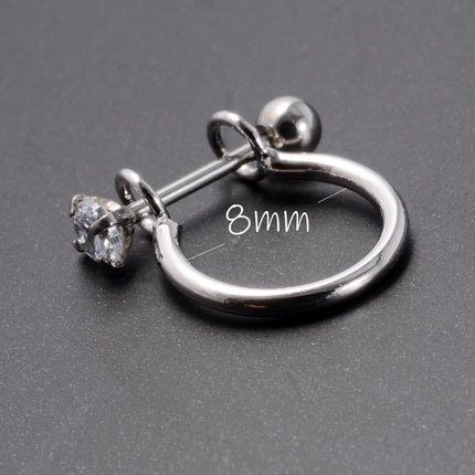 1pc Ear Tragus Cartilage Ring Stainless Steel Barbell With Cz Hoop Cartilage Cuff Piercing Helix Daith Rook Lobe Earrings
