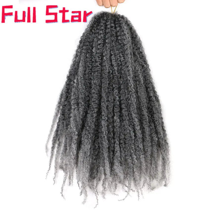 18inch Afro Kinky Curly Marley Braids Synthetic Crochet Braid Yaki Ombre Braiding Hair Extensions Bulk Black Brown Burgundy