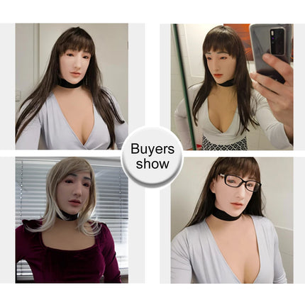 Dokier Crossdressing Soft Silicone Cosplay Costume Masks Props for Crossdresser Transvestite Halloween Cosplay Male to Female