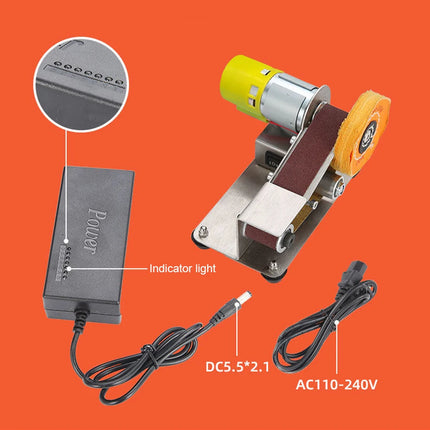 Multifunctional Mini Electric Belt Sander DIY Cutter Edges Sharpener  Adjustable Speed Polisher Machine 10PCS Belt 110V/220V