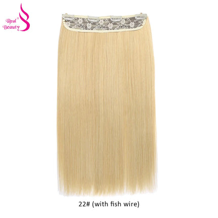 Real Beauty Single Clip In Hair With Adjustable Fish Wire Machine Made Human Hair Clip In Extensions Remy Hair