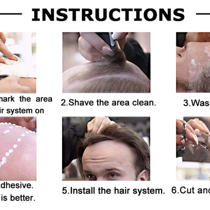 Australian Base Men Toupee Swiss Lace With PU Silicone Around Hairpiece Human Hair Replacement System Prosthesis Wigs For Men