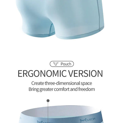 MiiOW 4Pcs Lot Men Boxer Shorts Graphene Antibacterial Ice Silk Underwear Man Boxershorts Seamless Breathable Male Panties L-5XL