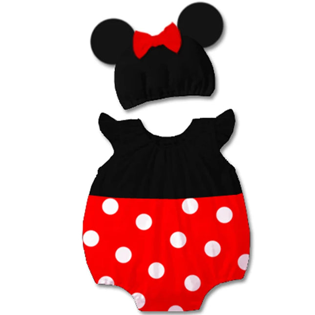New Cartoon Baby Boys Girls Costume Newborn Mickey Minnie Kids Baby Jumpsuit Mickey Stitch Donald Duck Summer Newborn Jumpsuit