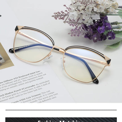 ZENOTTIC Fashion Cat Eye Prescription Glasses Women Anti Blue Ray/Photochromic Eyewear Optical Myopia Progressive Eyeglasses