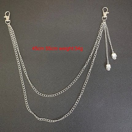 Punk Steet Keychains Chain Women Men Moon Star Rivets Skull Accessories Choice Rock Goth Pants Waist Belt Chain On Jeans Jewerly