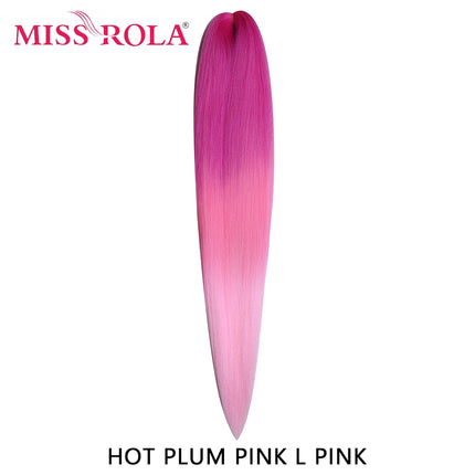 Miss Rola Synthetic 26 Inches 75g Kanekalon Hair Wholesale Bulk Braid Hair Extension Pre Stretched Pink Blonde Twist Jumbo Braid
