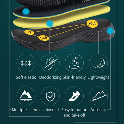 ONEMIX Waterproof Black Running Shoes for Men Breathable Training Sneakers Male Outdoor Anti-Slip Summer Trekking Sports Shoes