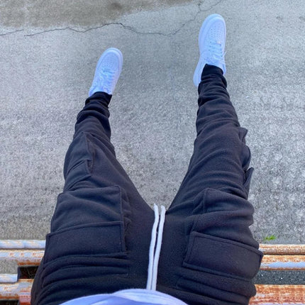 Fleece warm men pants for autumn winter streetwear Men's sweatpants Trousers Work Jogging Outdoor