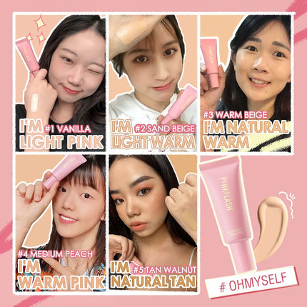 PINKFLASH Makeup Foundation Full Concealer Smooth Oil Control Matte Base Cosmetics Natural Make Up Look Face Foundation