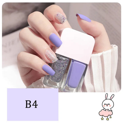New 2 In 1 Candy Color Nail Polish Manicure Water-based Bright Scrub No Bake No Peeling Quick Dry Waterproof Lasting Nail Polish