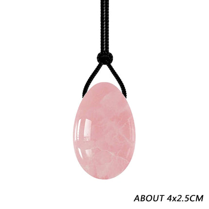 Natural Rose Quartz Yoni Egg Jade Eggs Women Kegel Exerciser Vaginal Muscles Tightening Ball Jade Massager Crystal Kegel Eggs