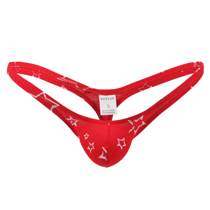Men's Cotton Briefs Low Waist Penis Sissy Sexy Underwear Male Erotic Gay Tongs Underpants for Men Star Print Shorts Panties