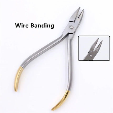 Dental Orthodontic Toolkit - Featuring Lingual Wire Niti Cinch Back Plier, Needle Holder for Suturing & Sharp End Cutting Pliers