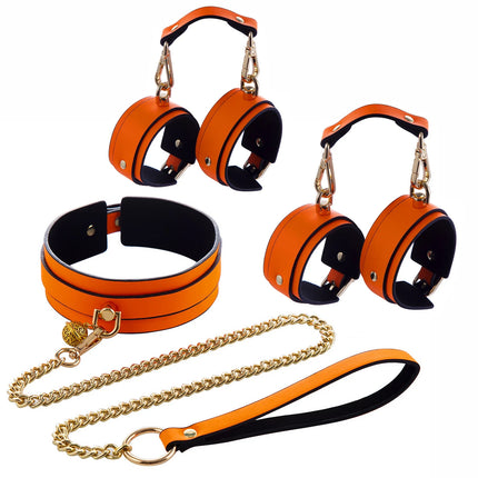 Thierry 3 PCS Luminous Erotic Sex Toys For Couples Adult Game BDSM Sex Kits Bondage Set Handcuffs ankle cuffs Collar Fetish toy