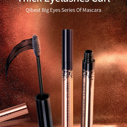 QIBEST Black Mascara Eyelashes Mascara 4D Silky Eyelashes Lengthening Eyelashes Makeup Waterproof Mascara Volume Eye Cosmetics