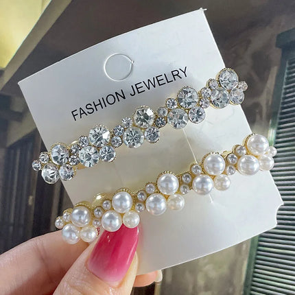 Crystal Pearl Hair Clips / Pinces Perles Cristal