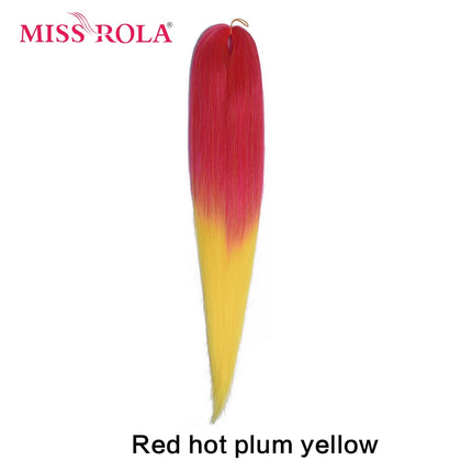 Miss Rola Synthetic 26 Inches 75g Kanekalon Hair Wholesale Bulk Braid Hair Extension Pre Stretched Pink Blonde Twist Jumbo Braid