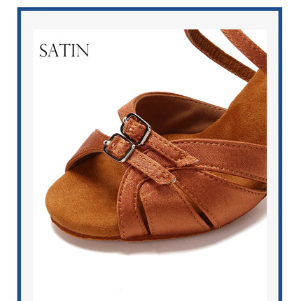 SWDZM Ballroom Women Latin Dance Shoes Modern Pole Dance Shoes Salsa Tango High Heel Adjustable Latin Shoes For Girls Ladies