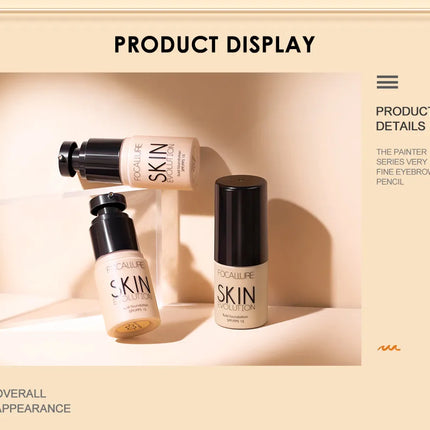 Focallure Base Face Liquid Foundation Cream Full Coverage Concealer Oil-control Moisturizing Foundation Cream Makeup For Women