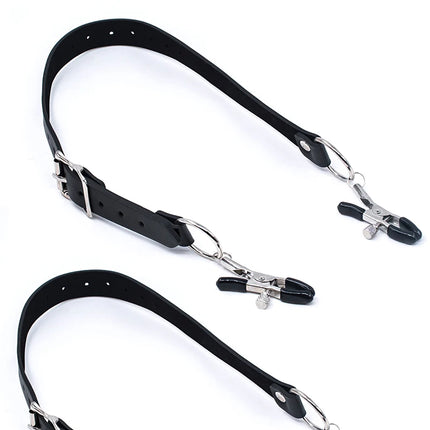 Electric Shock Vagina Pen Labia Clips Nipple Clamp Bdsm Bondage Clit Stimulator Set Restraint Strap Mouth Gag Vibrator Sex Toys